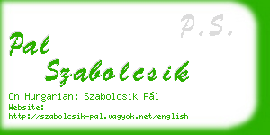 pal szabolcsik business card